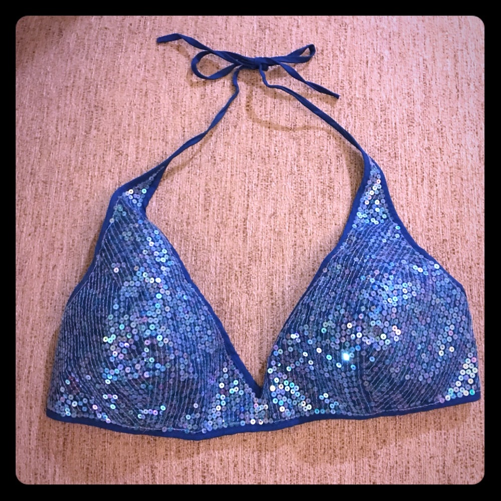 Vintage —early 90’s— sequin Express halter bra top